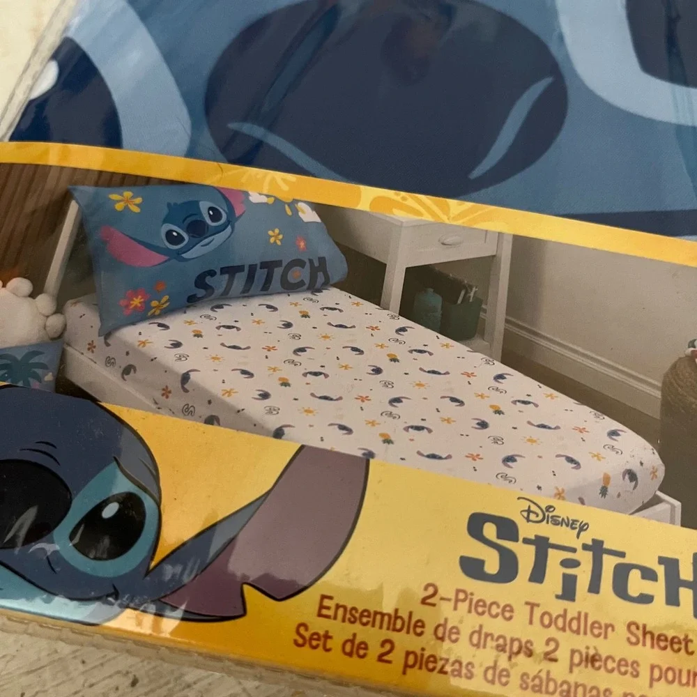 New Disney S is For Stitch Toddler Bedding Sheet Set & Pillowcase Lilo